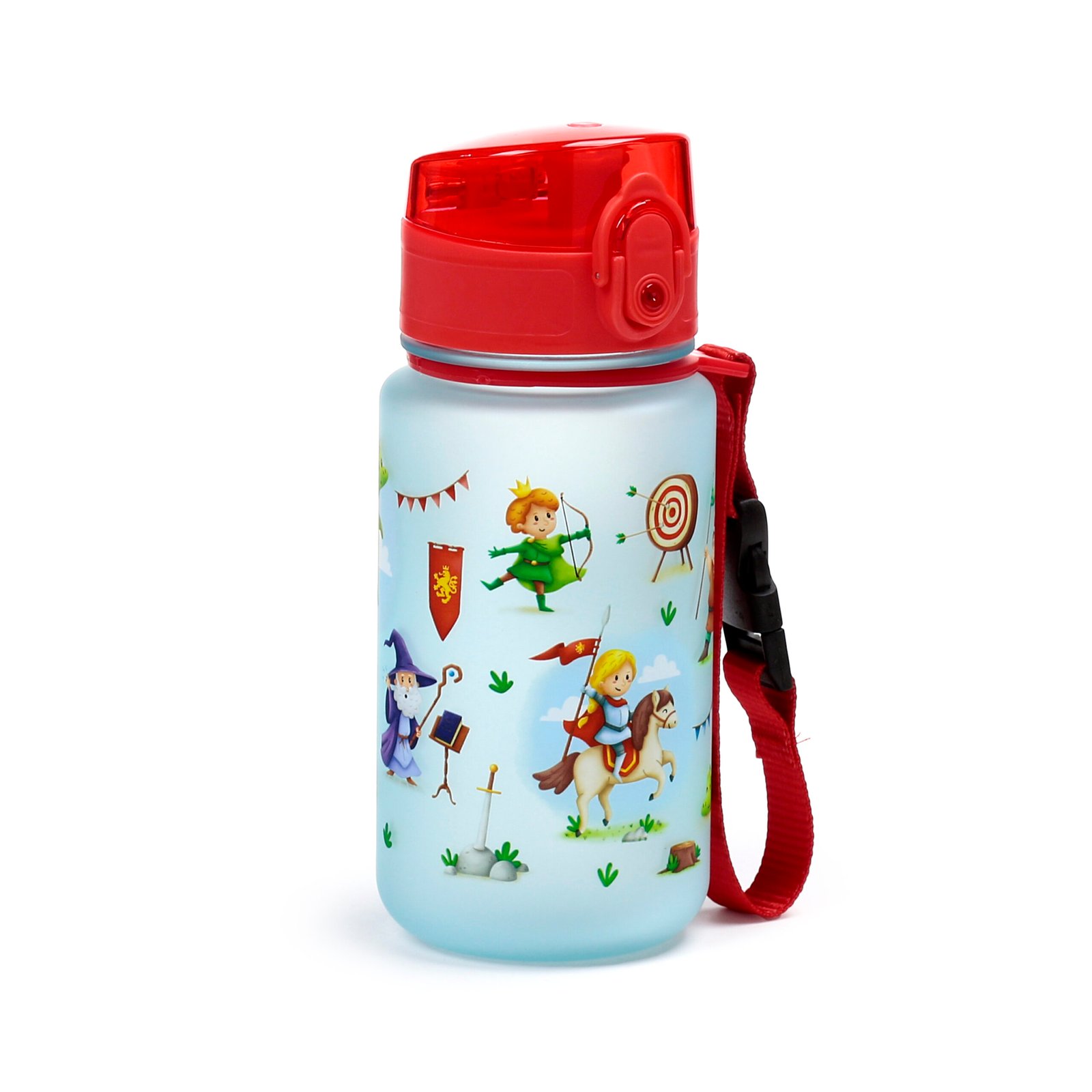 350ml Shatterproof Pop Top Children's Water Bottle - Knights & Dragons 1 350ml Shatterproof Pop Top Children's Water Bottle - Knights & Dragons