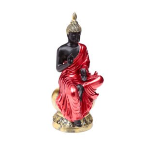 Decorative Thai Buddha Figurine - Red, Black & Gold Enlightenment