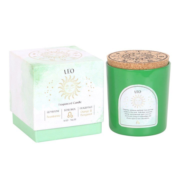 Leo Orange & Bergamot Gemstone Zodiac Candle 1 Leo Orange & Bergamot Gemstone Zodiac Candle