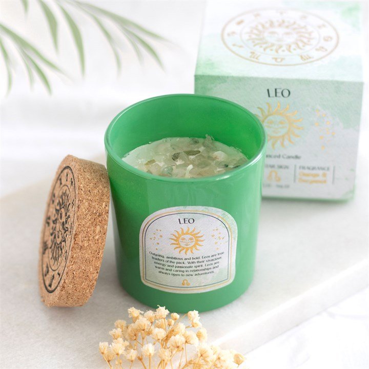 Leo Orange & Bergamot Gemstone Zodiac Candle 5 Leo Orange & Bergamot Gemstone Zodiac Candle - Image 5