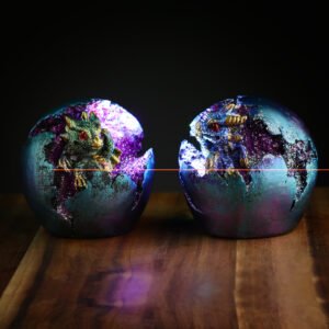Geode Hatching Egg LED Baby Dragon Figurine
