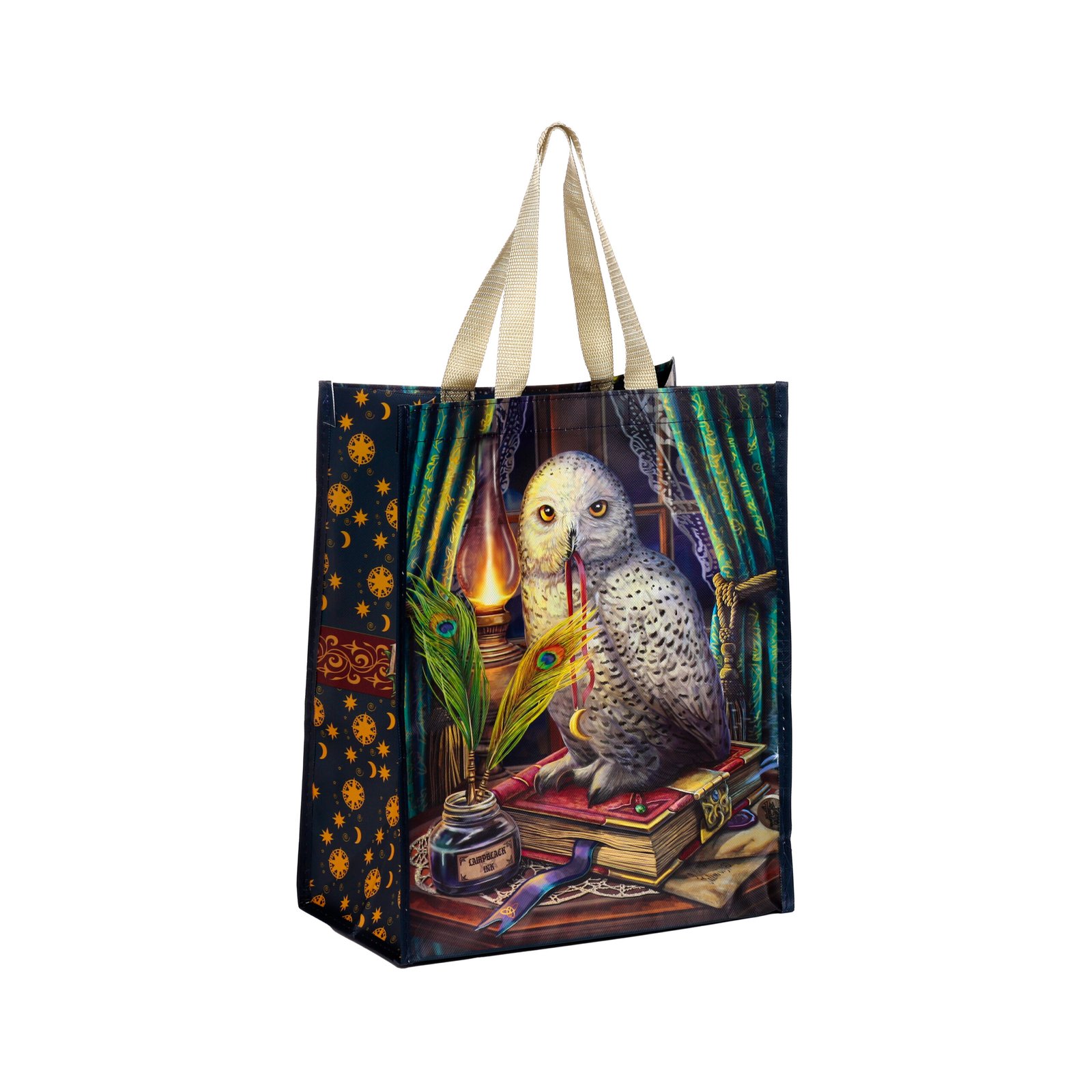 Durable Reusable Shopping Bag - Lisa Parker Guardian of Spells Owl 1 Durable Reusable Shopping Bag - Lisa Parker Guardian of Spells Owl