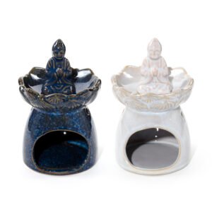 Porcelain Oil Burner - Eden Thai Buddha Lotus Flower