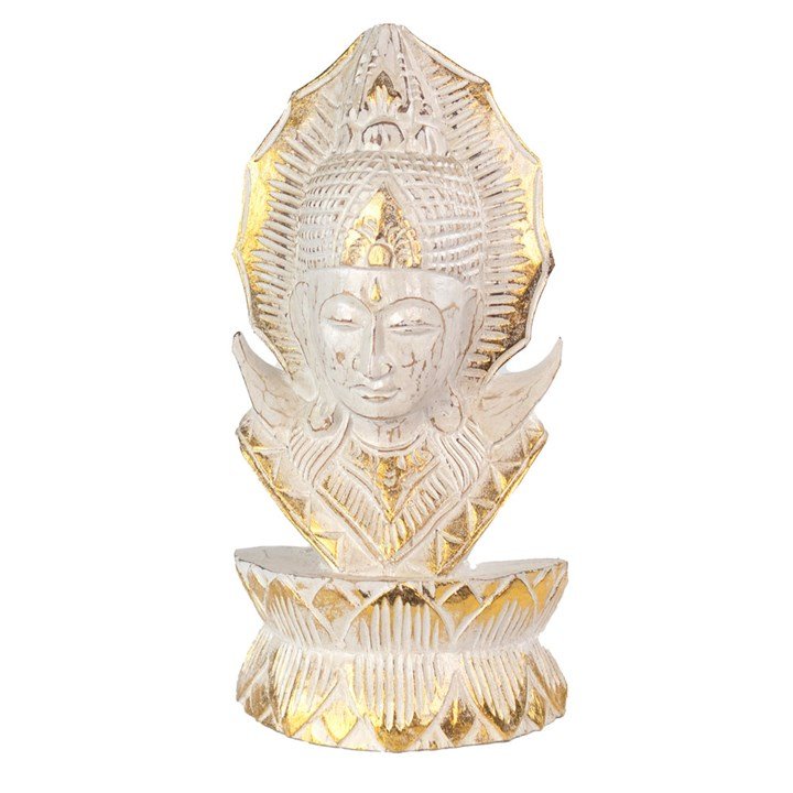 Whitewash Albasia Wood Thai Buddha 1 Whitewash Albasia Wood Thai Buddha