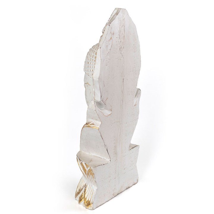Whitewash Albasia Wood Thai Buddha 3 Whitewash Albasia Wood Thai Buddha - Image 3