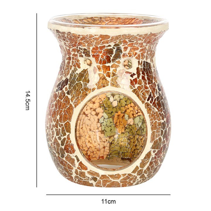 Large Brown Crackle Oil Burner and Wax Warmer 3 Large Brown Crackle Oil Burner and Wax Warmer - Image 3