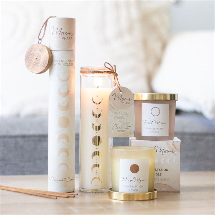 Coconut Moon Phase Candle in Glass Tube - Image 3