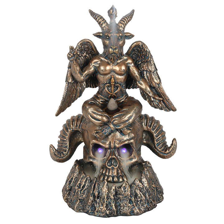 Gold Baphomet LED Backflow Incense Burner 1 Gold Baphomet LED Backflow Incense Burner