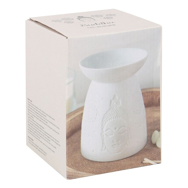 White Ceramic Buddha Face Oil Burner and Wax Warmer 5 White Ceramic Buddha Face Oil Burner and Wax Warmer - Image 5