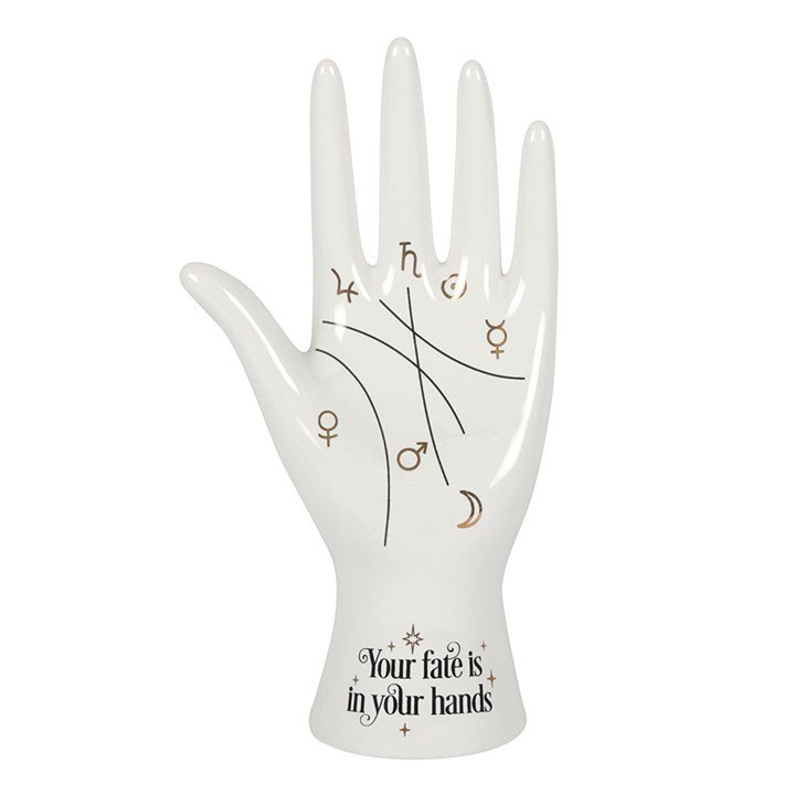 White Ceramic Palmistry Hand Ornament 1 White Ceramic Palmistry Hand Ornament