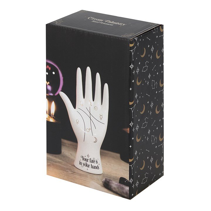 White Ceramic Palmistry Hand Ornament 3 White Ceramic Palmistry Hand Ornament - Image 3