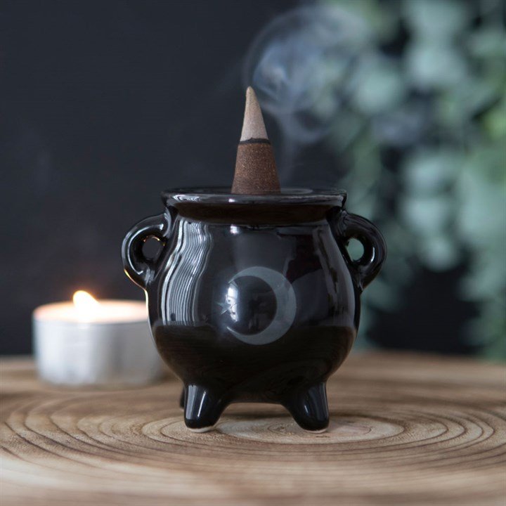 Mystical Moon Cauldron Ceramic Incense Holder 6 Mystical Moon Cauldron Ceramic Incense Holder - Image 6