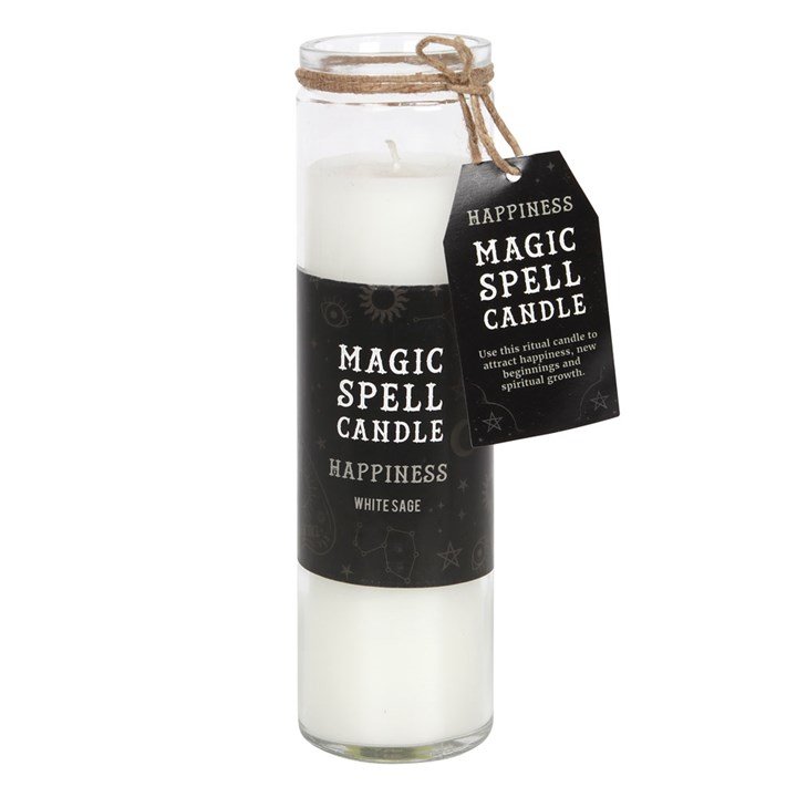 White Sage 'Happiness' Spell Tube Candle 1 White Sage 'Happiness' Spell Tube Candle