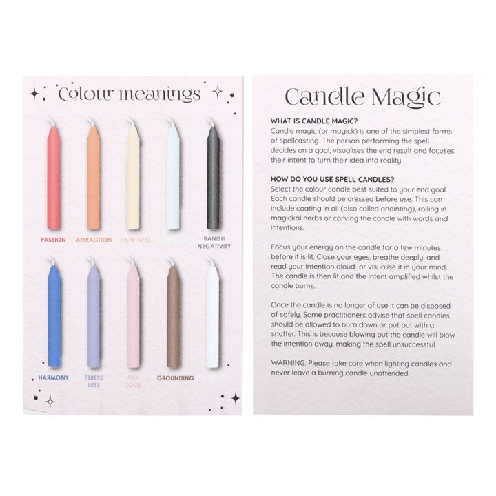 Pack of 12 Mixed Colour Spell Candles - Image 4
