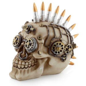 Fantasy Steampunk Skull Ornament - Bullet Mohican