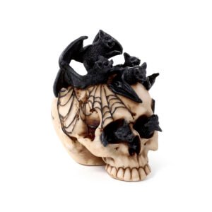 Decorative Ornament - Skull with Bats Crawling Inside