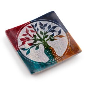 Soapstone Incense Burner Dish - Tree of Life