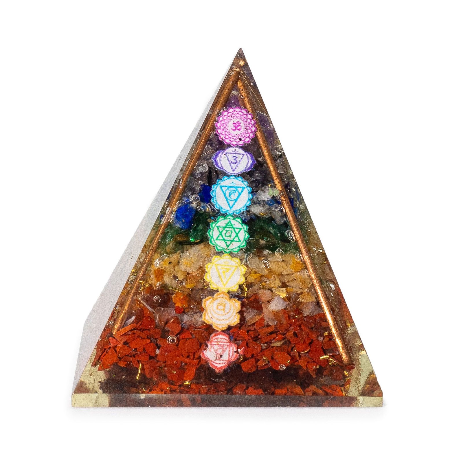 7 Charkra Chips Pyramid 7x6cm Copper Bars 1 7 Charkra Chips Pyramid 7x6cm Copper Bars