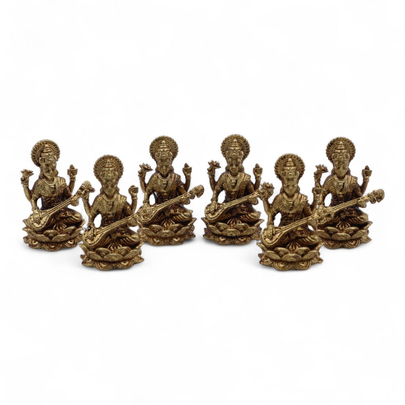 Brass Miniature Gods - Sarswati (22gms) - 34mm 5 Brass Miniature Gods - Sarswati (22gms) - 34mm - Image 5