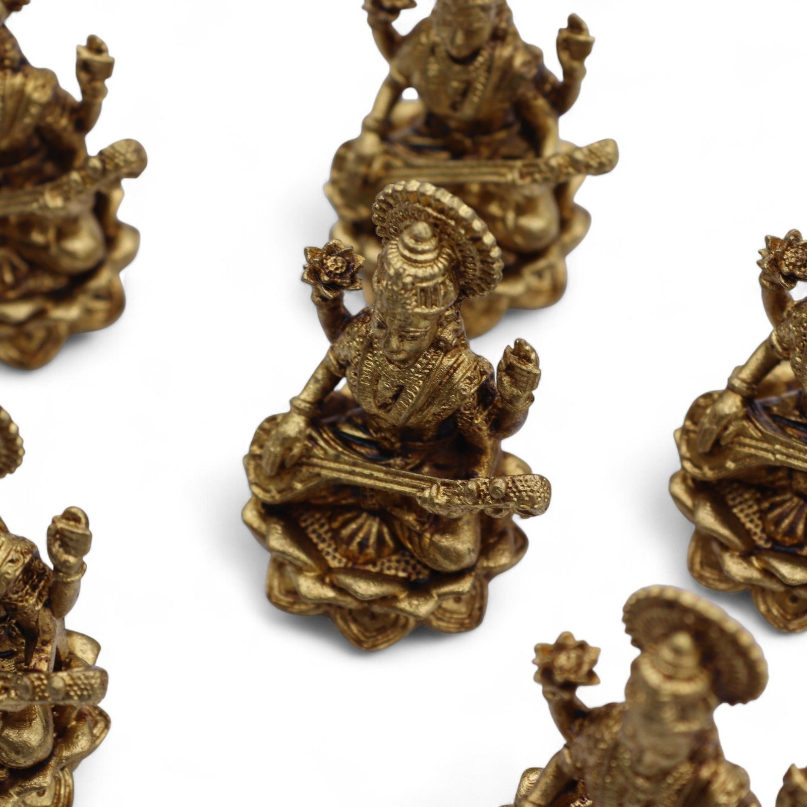 Brass Miniature Gods - Sarswati (22gms) - 34mm 6 Brass Miniature Gods - Sarswati (22gms) - 34mm - Image 6