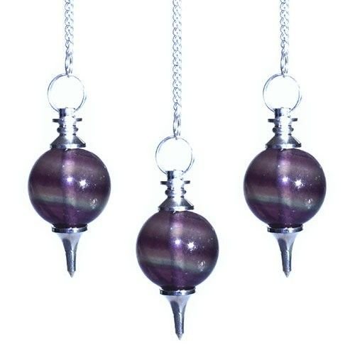 Sphere Pendulums - Purple Fluorite 1 Sphere Pendulums - Purple Fluorite
