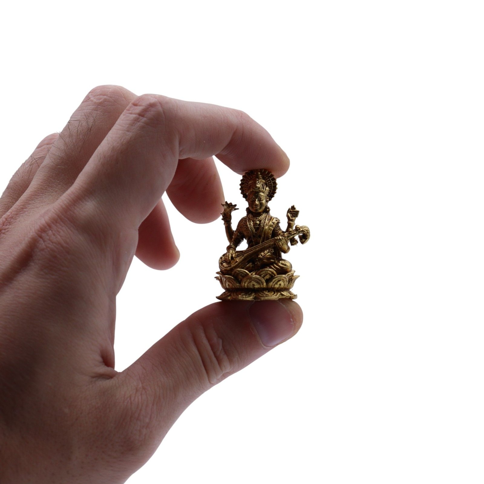 Brass Miniature Gods - Sarswati (22gms) - 34mm 7 Brass Miniature Gods - Sarswati (22gms) - 34mm - Image 7