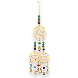Indian Chimes - Brass Tri-Pentagram - 7 Bells