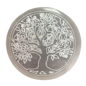 Selenite Small Charging Plate 8cm - Tree of Life