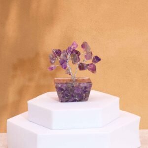Mini Gemstone Tree On Orgonite Base - Amethyst (15 stones)