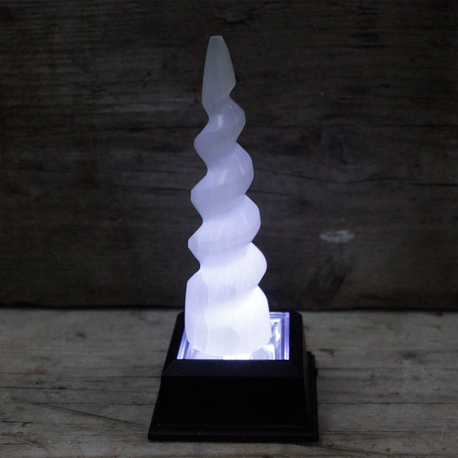 Selenite Spiral Unicorn Horn Tower - 15 cm 2 Selenite Spiral Unicorn Horn Tower - 15 cm - Image 2